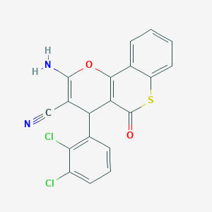 molecular formula C19H10Cl2N2O2S B461176 2-amino-4-(2,3-dichlorophenyl)-5-oxo-4H,5H-thiochromeno[4,3-b]pyran-3-carbonitrile 