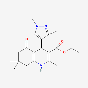 molecular formula C20H27N3O3 B4611772 ethyl 4-(1,3-dimethyl-1H-pyrazol-4-yl)-2,7,7-trimethyl-5-oxo-1,4,5,6,7,8-hexahydro-3-quinolinecarboxylate 