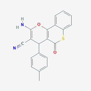 molecular formula C20H14N2O2S B461178 2-amino-4-(4-methylphenyl)-5-oxo-4H,5H-thiochromeno[4,3-b]pyran-3-carbonitrile 