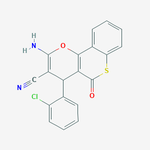 molecular formula C19H11ClN2O2S B461179 2-amino-4-(2-chlorophenyl)-5-oxo-4H,5H-thiochromeno[4,3-b]pyran-3-carbonitrile 