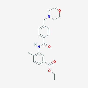 molecular formula C22H26N2O4 B4611792 ethyl 4-methyl-3-{[4-(4-morpholinylmethyl)benzoyl]amino}benzoate 