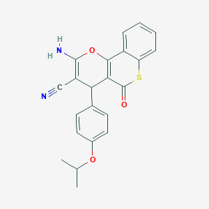 molecular formula C22H18N2O3S B461181 2-amino-4-(4-isopropoxyphenyl)-5-oxo-4H,5H-thiochromeno[4,3-b]pyran-3-carbonitrile 