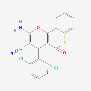 molecular formula C19H10Cl2N2O2S B461182 2-amino-4-(2,6-dichlorophenyl)-5-oxo-4H,5H-thiochromeno[4,3-b]pyran-3-carbonitrile 
