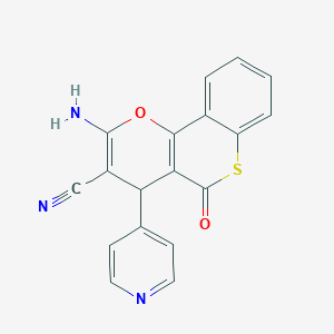 molecular formula C18H11N3O2S B461183 2-amino-5-oxo-4-(4-pyridinyl)-4H,5H-thiochromeno[4,3-b]pyran-3-carbonitrile 