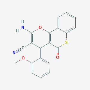 molecular formula C20H14N2O3S B461184 2-amino-4-(2-methoxyphenyl)-5-oxo-4H,5H-thiochromeno[4,3-b]pyran-3-carbonitrile 