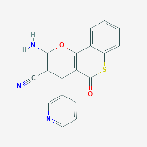 molecular formula C18H11N3O2S B461185 2-amino-5-oxo-4-(3-pyridinyl)-4H,5H-thiochromeno[4,3-b]pyran-3-carbonitrile 