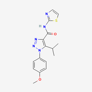 molecular formula C16H17N5O2S B4611868 5-isopropyl-1-(4-methoxyphenyl)-N-1,3-thiazol-2-yl-1H-1,2,3-triazole-4-carboxamide 