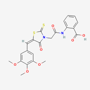 molecular formula C22H20N2O7S2 B4611901 2-({[4-oxo-2-thioxo-5-(3,4,5-trimethoxybenzylidene)-1,3-thiazolidin-3-yl]acetyl}amino)benzoic acid 