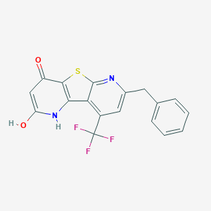 7-Benzyl-9-(trifluoromethyl)pyrido[2',3':4,5]thieno[2,3-b]pyridine-2,4-diol