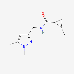 molecular formula C11H17N3O B4611933 N-[(1,5-dimethyl-1H-pyrazol-3-yl)methyl]-2-methylcyclopropanecarboxamide 