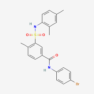 molecular formula C22H21BrN2O3S B4611948 N-(4-溴苯基)-3-{[(2,4-二甲苯基)氨基]磺酰基}-4-甲基苯甲酰胺 