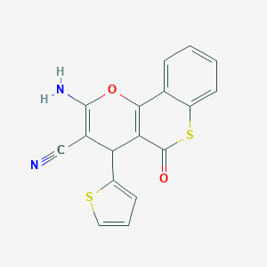 molecular formula C17H10N2O2S2 B461196 2-amino-5-oxo-4-(2-thienyl)-4H,5H-thiochromeno[4,3-b]pyran-3-carbonitrile 