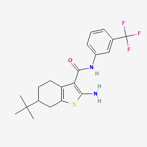 molecular formula C20H23F3N2OS B4611990 2-氨基-6-叔丁基-N-[3-(三氟甲基)苯基]-4,5,6,7-四氢-1-苯并噻吩-3-甲酰胺 