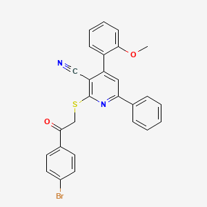 molecular formula C27H19BrN2O2S B4611997 2-{[2-(4-溴苯基)-2-氧代乙基]硫代}-4-(2-甲氧基苯基)-6-苯基烟酸腈 