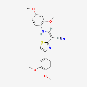 3-[(2,4-dimethoxyphenyl)amino]-2-[4-(3,4-dimethoxyphenyl)-1,3-thiazol-2-yl]acrylonitrile