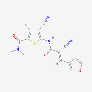 molecular formula C17H14N4O3S B4612007 4-氰基-5-{[2-氰基-3-(3-呋喃基)丙烯酰基]氨基}-N,N,3-三甲基-2-噻吩甲酰胺 