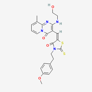 2-[(2-hydroxyethyl)amino]-3-({3-[2-(4-methoxyphenyl)ethyl]-4-oxo-2-thioxo-1,3-thiazolidin-5-ylidene}methyl)-9-methyl-4H-pyrido[1,2-a]pyrimidin-4-one