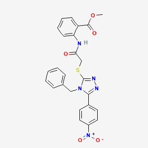 molecular formula C25H21N5O5S B4612024 methyl 2-[({[4-benzyl-5-(4-nitrophenyl)-4H-1,2,4-triazol-3-yl]thio}acetyl)amino]benzoate 