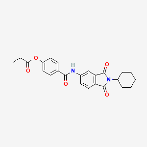 4-{[(2-cyclohexyl-1,3-dioxo-2,3-dihydro-1H-isoindol-5-yl)amino]carbonyl}phenyl propionate