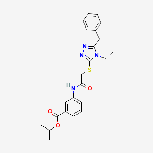 molecular formula C23H26N4O3S B4612049 isopropyl 3-({[(5-benzyl-4-ethyl-4H-1,2,4-triazol-3-yl)thio]acetyl}amino)benzoate 