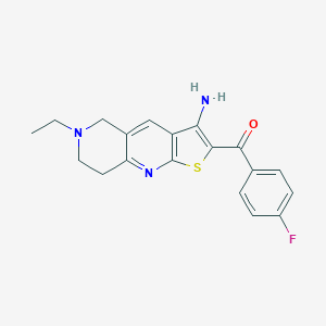 molecular formula C19H18FN3OS B461208 (3-Amino-6-ethyl-5,6,7,8-tetrahydrothieno[2,3-b][1,6]naphthyridin-2-yl)(4-fluorophenyl)methanone 