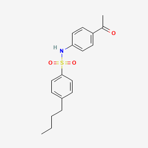 molecular formula C18H21NO3S B4612090 N-(4-乙酰基苯基)-4-丁基苯磺酰胺 