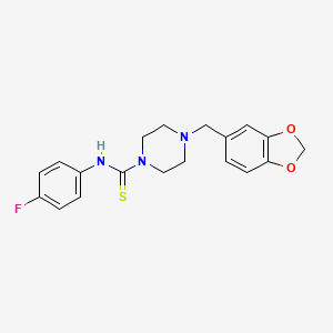 molecular formula C19H20FN3O2S B4612095 4-(1,3-benzodioxol-5-ylmethyl)-N-(4-fluorophenyl)-1-piperazinecarbothioamide 