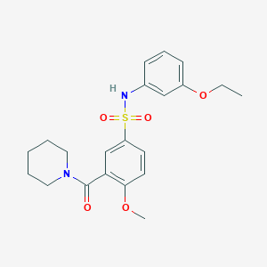 molecular formula C21H26N2O5S B4612108 N-(3-乙氧基苯基)-4-甲氧基-3-(1-哌啶基羰基)苯磺酰胺 