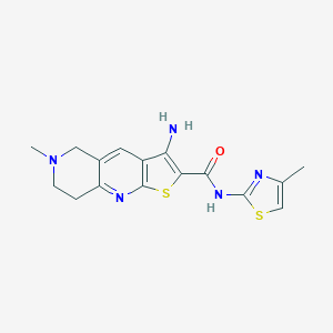 molecular formula C16H17N5OS2 B461213 3-amino-6-methyl-N-(4-methyl-1,3-thiazol-2-yl)-7,8-dihydro-5H-thieno[2,3-b][1,6]naphthyridine-2-carboxamide CAS No. 923551-88-6