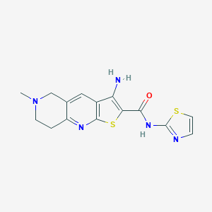 molecular formula C15H15N5OS2 B461214 3-amino-6-methyl-N-(1,3-thiazol-2-yl)-5,6,7,8-tetrahydrothieno[2,3-b][1,6]naphthyridine-2-carboxamide 