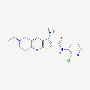 molecular formula C18H18ClN5OS B461215 3-amino-N-(2-chloro-3-pyridinyl)-6-ethyl-5,6,7,8-tetrahydrothieno[2,3-b][1,6]naphthyridine-2-carboxamide 