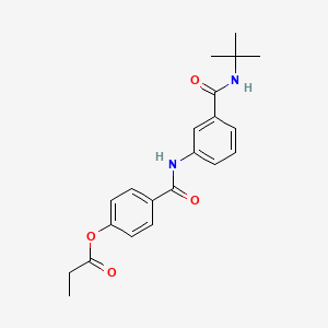 molecular formula C21H24N2O4 B4612157 4-[({3-[(tert-butylamino)carbonyl]phenyl}amino)carbonyl]phenyl propionate 