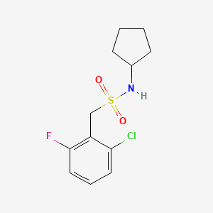 molecular formula C12H15ClFNO2S B4612164 1-(2-chloro-6-fluorophenyl)-N-cyclopentylmethanesulfonamide 