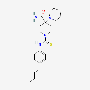 molecular formula C22H34N4OS B4612166 1'-{[(4-丁基苯基)氨基]羰基硫代}-1,4'-联哌啶-4'-甲酰胺 