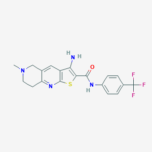 molecular formula C19H17F3N4OS B461219 3-amino-6-methyl-N-[4-(trifluoromethyl)phenyl]-5,6,7,8-tetrahydrothieno[2,3-b][1,6]naphthyridine-2-carboxamide 