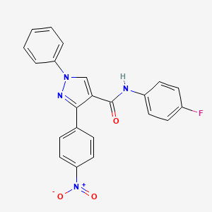 N-(4-fluorophenyl)-3-(4-nitrophenyl)-1-phenyl-1H-pyrazole-4-carboxamide