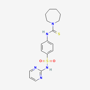 N-{4-[(2-pyrimidinylamino)sulfonyl]phenyl}-1-azepanecarbothioamide