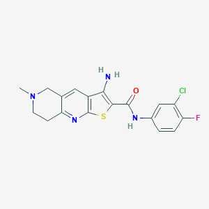 molecular formula C18H16ClFN4OS B461221 3-amino-N-(3-chloro-4-fluorophenyl)-6-methyl-5,6,7,8-tetrahydrothieno[2,3-b][1,6]naphthyridine-2-carboxamide 
