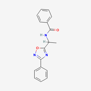 N-[1-(3-phenyl-1,2,4-oxadiazol-5-yl)ethyl]benzamide