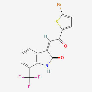 3-[2-(5-bromo-2-thienyl)-2-oxoethylidene]-7-(trifluoromethyl)-1,3-dihydro-2H-indol-2-one