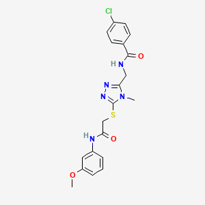 molecular formula C20H20ClN5O3S B4612238 4-氯-N-{[5-({2-[(3-甲氧苯基)氨基]-2-氧代乙基}硫)-4-甲基-4H-1,2,4-三唑-3-基]甲基}苯甲酰胺 