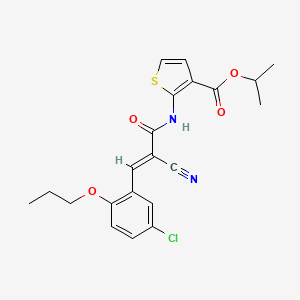 molecular formula C21H21ClN2O4S B4612246 异丙基 2-{[3-(5-氯-2-丙氧基苯基)-2-氰基丙烯酰基]氨基}-3-噻吩羧酸盐 