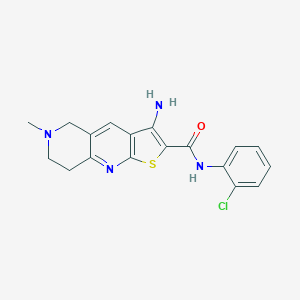 molecular formula C18H17ClN4OS B461225 3-amino-N-(2-chlorophenyl)-6-methyl-5,6,7,8-tetrahydrothieno[2,3-b][1,6]naphthyridine-2-carboxamide 