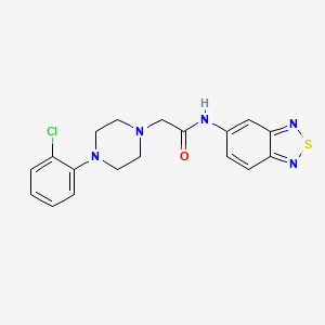 molecular formula C18H18ClN5OS B4612258 N-2,1,3-benzothiadiazol-5-yl-2-[4-(2-chlorophenyl)-1-piperazinyl]acetamide 