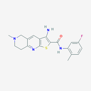 molecular formula C19H19FN4OS B461226 3-amino-N-(5-fluoro-2-methylphenyl)-6-methyl-5,6,7,8-tetrahydrothieno[2,3-b][1,6]naphthyridine-2-carboxamide 