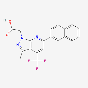 [3-methyl-6-(2-naphthyl)-4-(trifluoromethyl)-1H-pyrazolo[3,4-b]pyridin-1-yl]acetic acid