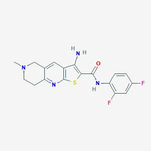 molecular formula C18H16F2N4OS B461228 3-amino-N-(2,4-difluorophenyl)-6-methyl-5,6,7,8-tetrahydrothieno[2,3-b][1,6]naphthyridine-2-carboxamide 