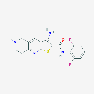 molecular formula C18H16F2N4OS B461230 3-amino-N-(2,6-difluorophenyl)-6-methyl-5,6,7,8-tetrahydrothieno[2,3-b][1,6]naphthyridine-2-carboxamide 