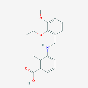 molecular formula C18H21NO4 B4612300 3-[(2-乙氧基-3-甲氧基苄基)氨基]-2-甲基苯甲酸 