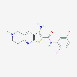 molecular formula C18H16F2N4OS B461231 3-amino-N-(2,5-difluorophenyl)-6-methyl-5,6,7,8-tetrahydrothieno[2,3-b][1,6]naphthyridine-2-carboxamide 